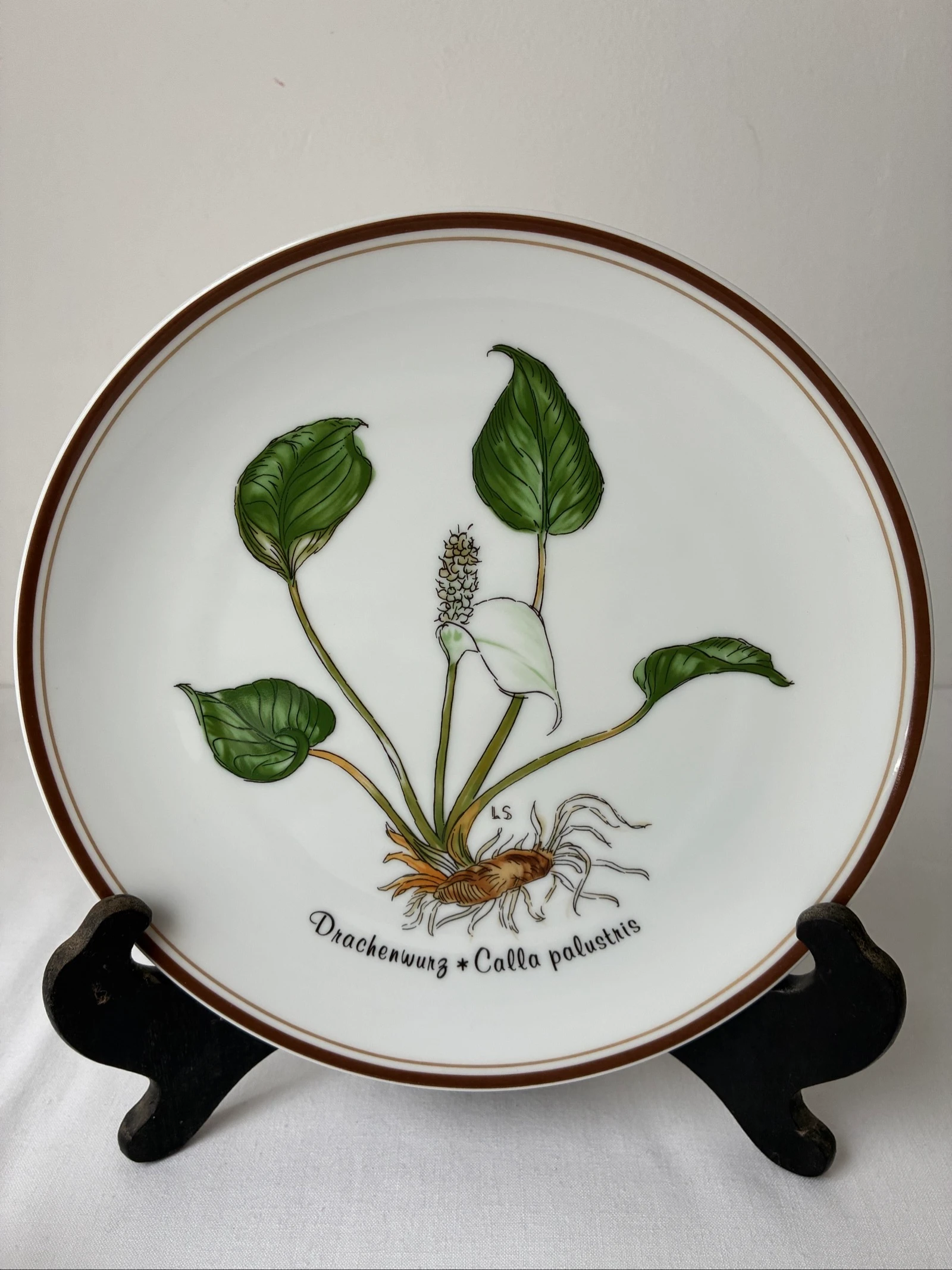 Vintage Rosenthal Wandbord Loki Schmidt 1978 – Drachenwurz